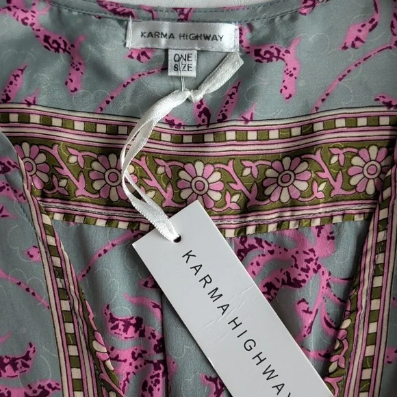 NWT Karma Highway Maxi Boho Long Sleeve Dress Women's Size OS - Picture 3 of 10